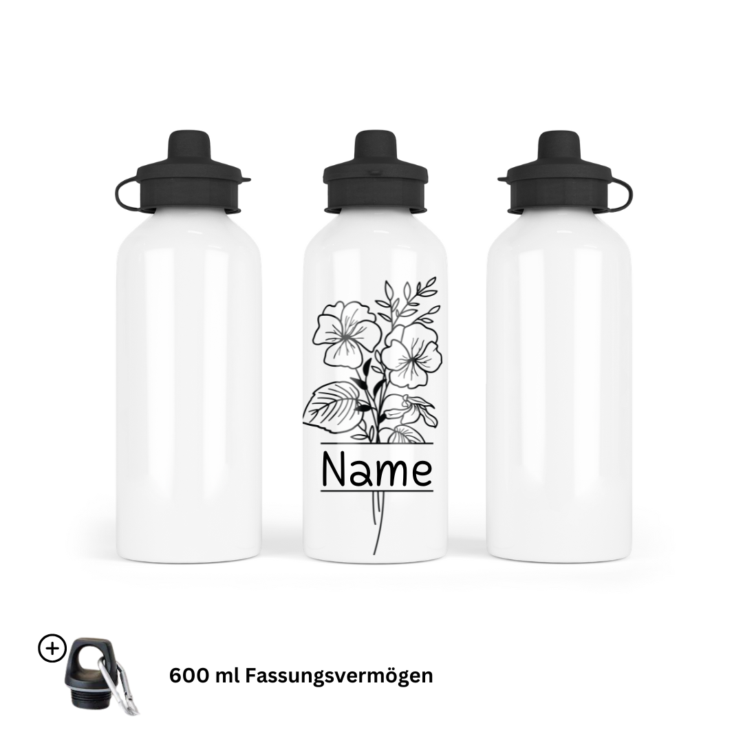 Born in February - Water Bottle 600ml Mouthpiece &Carabiner