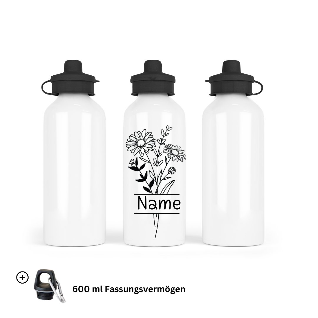 Born in April - Water Bottle 600ml Mouthpiece &Carabiner