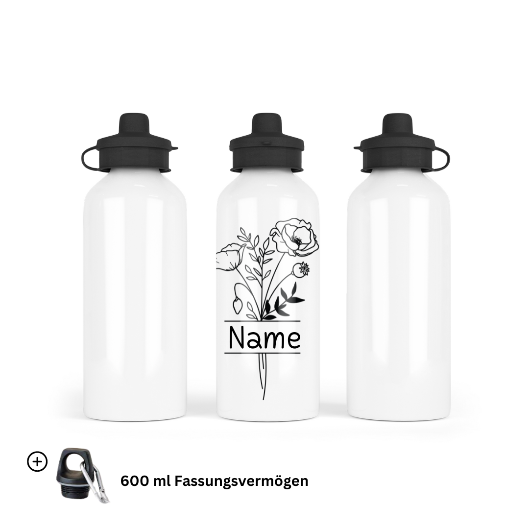 Born in August - Water Bottle 600ml Mouthpiece &Carabiner