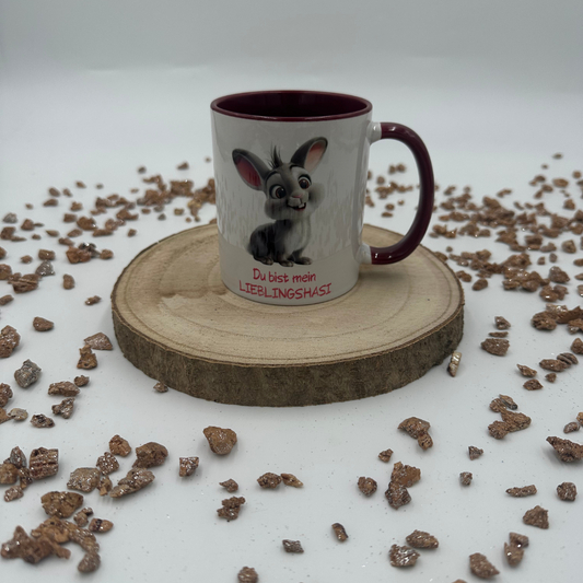 Mug - Favorite bunny dark red